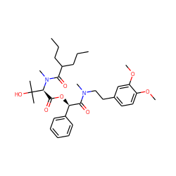 CCCC(CCC)C(=O)N(C)[C@@H](C(=O)O[C@@H](C(=O)N(C)CCc1ccc(OC)c(OC)c1)c1ccccc1)C(C)(C)O ZINC000066252712