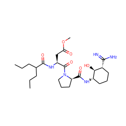 CCCC(CCC)C(=O)N[C@@H](CC(=O)OC)C(=O)N1CCC[C@@H]1C(=O)N[C@H]1CCC[C@@H](C(=N)N)[C@@H]1O ZINC000027519546