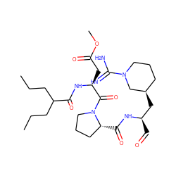 CCCC(CCC)C(=O)N[C@@H](CC(=O)OC)C(=O)N1CCC[C@H]1C(=O)N[C@H](C=O)C[C@@H]1CCCN(C(=N)N)C1 ZINC000003943065