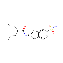 CCCC(CCC)C(=O)N[C@@H]1Cc2ccc(S(N)(=O)=O)cc2C1 ZINC000013686386