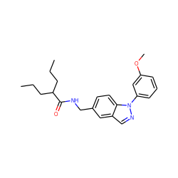 CCCC(CCC)C(=O)NCc1ccc2c(cnn2-c2cccc(OC)c2)c1 ZINC000043076153