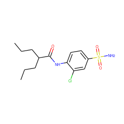 CCCC(CCC)C(=O)Nc1ccc(S(N)(=O)=O)cc1Cl ZINC000013471981