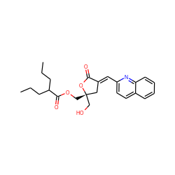 CCCC(CCC)C(=O)OC[C@]1(CO)C/C(=C\c2ccc3ccccc3n2)C(=O)O1 ZINC000042922503