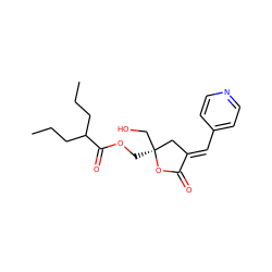 CCCC(CCC)C(=O)OC[C@]1(CO)C/C(=C\c2ccncc2)C(=O)O1 ZINC000040407053