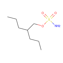 CCCC(CCC)COS(N)(=O)=O ZINC000095589109