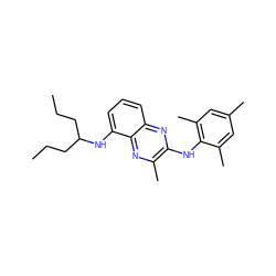 CCCC(CCC)Nc1cccc2nc(Nc3c(C)cc(C)cc3C)c(C)nc12 ZINC000084757816