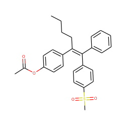 CCCC/C(=C(\c1ccccc1)c1ccc(S(C)(=O)=O)cc1)c1ccc(OC(C)=O)cc1 ZINC000013585501