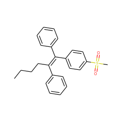 CCCC/C(=C(\c1ccccc1)c1ccc(S(C)(=O)=O)cc1)c1ccccc1 ZINC000013585496