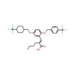 CCCC/C(=C\c1cc(OCC2CCC(C(F)(F)F)CC2)ccc1OCc1ccc(C(F)(F)F)cc1)C(=O)O ZINC000299867736