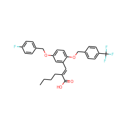 CCCC/C(=C\c1cc(OCc2ccc(F)cc2)ccc1OCc1ccc(C(F)(F)F)cc1)C(=O)O ZINC000299866718