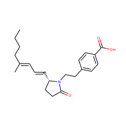 CCCC/C(C)=C/C=C/[C@H]1CCC(=O)N1CCc1ccc(C(=O)O)cc1 ZINC000028951571