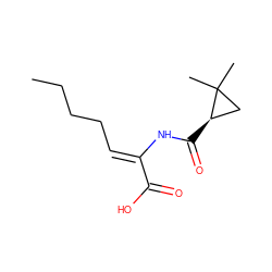 CCCC/C=C(\NC(=O)[C@@H]1CC1(C)C)C(=O)O ZINC000026021623