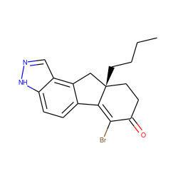 CCCC[C@@]12CCC(=O)C(Br)=C1c1ccc3[nH]ncc3c1C2 ZINC000034030483