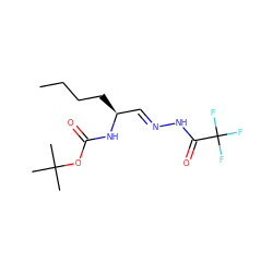 CCCC[C@@H](/C=N/NC(=O)C(F)(F)F)NC(=O)OC(C)(C)C ZINC000028570441