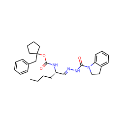 CCCC[C@@H](/C=N/NC(=O)N1CCc2ccccc21)NC(=O)OC1(Cc2ccccc2)CCCC1 ZINC000028570446