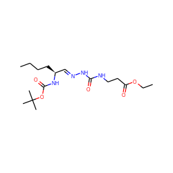 CCCC[C@@H](/C=N/NC(=O)NCCC(=O)OCC)NC(=O)OC(C)(C)C ZINC000028570904