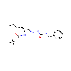 CCCC[C@@H](/C=N/NC(=O)NCc1ccccc1)NC(=O)OC(C)(C)C ZINC000028570126