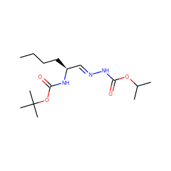 CCCC[C@@H](/C=N/NC(=O)OC(C)C)NC(=O)OC(C)(C)C ZINC000028570442