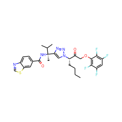 CCCC[C@@H](C(=O)COc1c(F)c(F)cc(F)c1F)n1cc([C@@](C)(NC(=O)c2ccc3ncsc3c2)C(C)C)nn1 ZINC000473171700