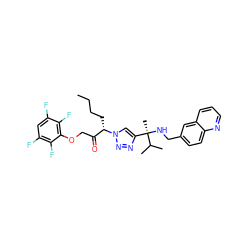 CCCC[C@@H](C(=O)COc1c(F)c(F)cc(F)c1F)n1cc([C@@](C)(NCc2ccc3ncccc3c2)C(C)C)nn1 ZINC000049762725