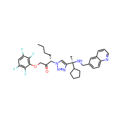 CCCC[C@@H](C(=O)COc1c(F)c(F)cc(F)c1F)n1cc([C@@](C)(NCc2ccc3ncccc3c2)C2CCCC2)nn1 ZINC000049756142