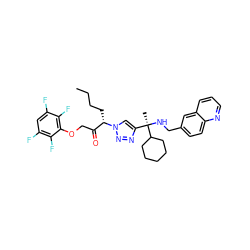 CCCC[C@@H](C(=O)COc1c(F)c(F)cc(F)c1F)n1cc([C@@](C)(NCc2ccc3ncccc3c2)C2CCCCC2)nn1 ZINC000049756608