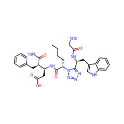 CCCC[C@@H](C(=O)N[C@@H](CC(=O)O)[C@@H](Cc1ccccc1)C(N)=O)n1nnnc1[C@H](Cc1c[nH]c2ccccc12)NC(=O)CN ZINC000026150683