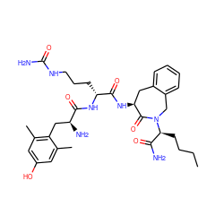CCCC[C@@H](C(N)=O)N1Cc2ccccc2C[C@H](NC(=O)[C@@H](CCCNC(N)=O)NC(=O)[C@@H](N)Cc2c(C)cc(O)cc2C)C1=O ZINC000095573346