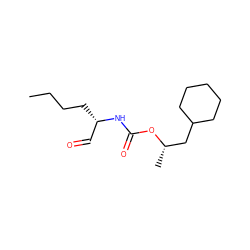 CCCC[C@@H](C=O)NC(=O)O[C@@H](C)CC1CCCCC1 ZINC000027095011
