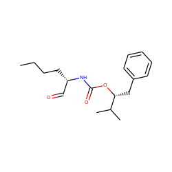 CCCC[C@@H](C=O)NC(=O)O[C@H](Cc1ccccc1)C(C)C ZINC000027083677