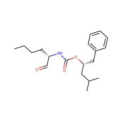CCCC[C@@H](C=O)NC(=O)O[C@H](Cc1ccccc1)CC(C)C ZINC000027084547