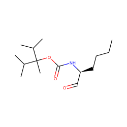 CCCC[C@@H](C=O)NC(=O)OC(C)(C(C)C)C(C)C ZINC000027099193