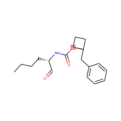 CCCC[C@@H](C=O)NC(=O)OC1(Cc2ccccc2)CCC1 ZINC000027091373