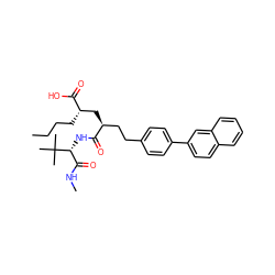 CCCC[C@@H](C[C@@H](CCc1ccc(-c2ccc3ccccc3c2)cc1)C(=O)N[C@H](C(=O)NC)C(C)(C)C)C(=O)O ZINC000025988754