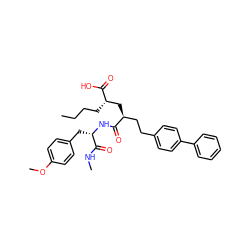 CCCC[C@@H](C[C@@H](CCc1ccc(-c2ccccc2)cc1)C(=O)N[C@@H](Cc1ccc(OC)cc1)C(=O)NC)C(=O)O ZINC000003952514