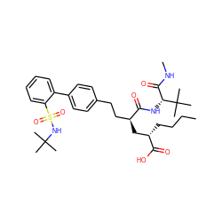 CCCC[C@@H](C[C@@H](CCc1ccc(-c2ccccc2S(=O)(=O)NC(C)(C)C)cc1)C(=O)N[C@H](C(=O)NC)C(C)(C)C)C(=O)O ZINC000025991777