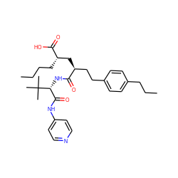 CCCC[C@@H](C[C@@H](CCc1ccc(CCC)cc1)C(=O)N[C@H](C(=O)Nc1ccncc1)C(C)(C)C)C(=O)O ZINC000025991810