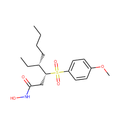 CCCC[C@@H](CC)[C@@H](CC(=O)NO)S(=O)(=O)c1ccc(OC)cc1 ZINC000029394061