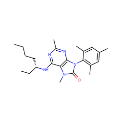 CCCC[C@@H](CC)Nc1nc(C)nc2c1n(C)c(=O)n2-c1c(C)cc(C)cc1C ZINC000028014219