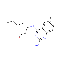 CCCC[C@@H](CCO)Nc1nc(N)nc2ccc(C)cc12 ZINC000205017819