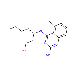 CCCC[C@@H](CCO)Nc1nc(N)nc2cccc(C)c12 ZINC000205017620