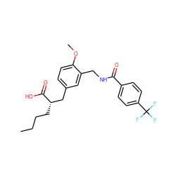 CCCC[C@@H](Cc1ccc(OC)c(CNC(=O)c2ccc(C(F)(F)F)cc2)c1)C(=O)O ZINC000028652309