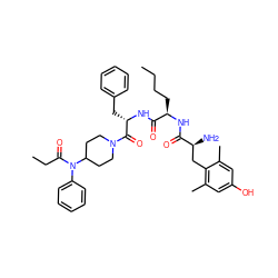 CCCC[C@@H](NC(=O)[C@@H](N)Cc1c(C)cc(O)cc1C)C(=O)N[C@@H](Cc1ccccc1)C(=O)N1CCC(N(C(=O)CC)c2ccccc2)CC1 ZINC000072126811