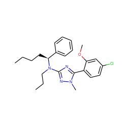 CCCC[C@@H](c1ccccc1)N(CCC)c1nc(-c2ccc(Cl)cc2OC)n(C)n1 ZINC000013610660