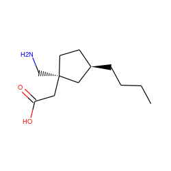 CCCC[C@@H]1CC[C@](CN)(CC(=O)O)C1 ZINC000045372312