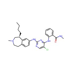 CCCC[C@@H]1CN(C)CCc2ccc(Nc3ncc(Cl)c(Nc4ccccc4C(=O)NC)n3)cc21 ZINC000169345217