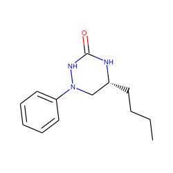 CCCC[C@@H]1CN(c2ccccc2)NC(=O)N1 ZINC000013759057