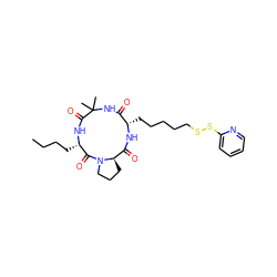 CCCC[C@@H]1NC(=O)C(C)(C)NC(=O)[C@H](CCCCCSSc2ccccn2)NC(=O)[C@H]2CCCN2C1=O ZINC000028975731