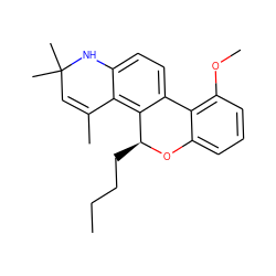 CCCC[C@@H]1Oc2cccc(OC)c2-c2ccc3c(c21)C(C)=CC(C)(C)N3 ZINC000013470798