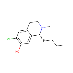 CCCC[C@@H]1c2cc(O)c(Cl)cc2CCN1C ZINC000045284822